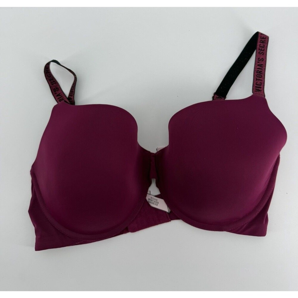 Victoria's Secret T-Shirt Lightly Lined Demi Wired Bra 34DDD Ruby Red Padded